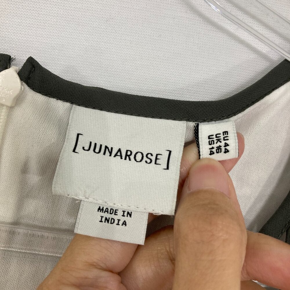 Junarose‎ size 14 Multicolor Patchwork Boho Print… - image 2